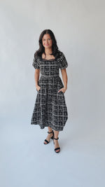 The Bednarek Patterned Midi Dress in Black