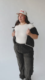 The Ragusa Trimmed Quilted Vest in Black