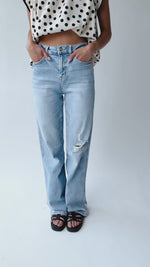 The Kopala High Rise Distressed Jean in Poseidon