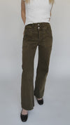 The Janz High Rise Wide Leg Jean in Fern Green