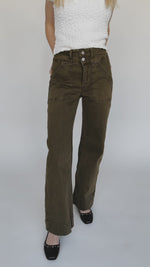 The Janz High Rise Wide Leg Jean in Fern Green