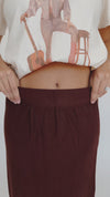 The Rivault Knit Maxi Skirt in Brown