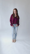 The Grangeville Thermal Knit Top in Plum