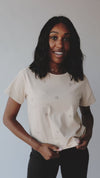 The Fairburn Floral Detail Tee in Oat