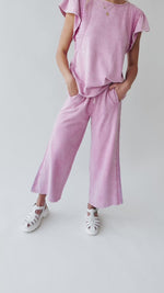 The Allen Mineral Washed Knit Pant in Antique Rose