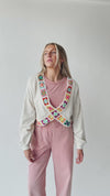 The Caldera Criss-Cross Crochet Pullover in Natural