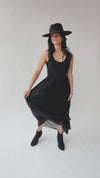 The Textie Textured Tank Maxi Dress in Black