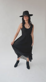 The Textie Textured Tank Maxi Dress in Black