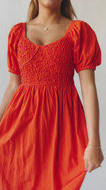The Merna Smocked Detail Maxi Dress in Orange