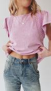 The Arnold Mineral Washed Knit Tee in Antique Rose