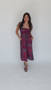 The Lexus Patterned Tank Dress in Burgundy