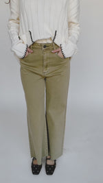 The Blaney High Rise Wide Leg Jean in Dried Herb