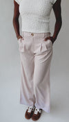 The Hopwood Pinstripe Wide Leg Trouser in Soft Pink