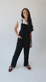 The Gianna Woven Overall in Black