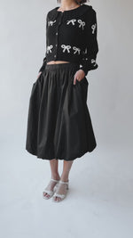 The Bella Bubble Midi Skirt in Black