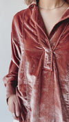 Free People: We The Free Luxy Solid Velvet Shirt in Cedar Wood