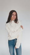 The Rossland Cropped Half Zip Sweater in Cream