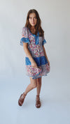 The Stutz Mixed Floral Dress in Blue