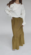 The Rivault Knit Maxi Skirt in Moss