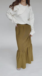 The Rivault Knit Maxi Skirt in Moss