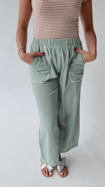 The Riggins Embroidered Pant in Sage