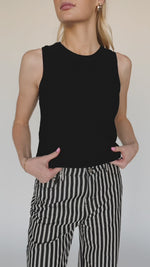 The Vankirk Ribbed Tank in Black