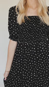 The Winnick Dot Detail Midi Dress in Black