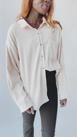 The Marengo Corduroy Shacket in Sand