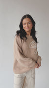 The Stoven Floral Embroidered Sweater in Light Camel