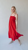 The Pisano Tank Maxi Dress in Cherry Red