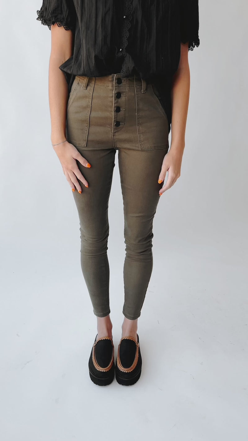 The Balto High Rise Skinny Jean in Olive
