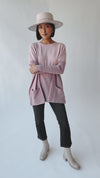 The Strike Casual Pocket Sweater in Dusty Pink + Dusty Rose