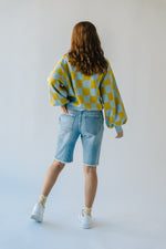 The Hermione Checkered Sweater in Blue + Yellow