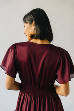 The Bicknell Tiered Midi Dress in Burgundy