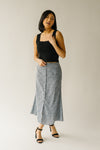 The Grainger Floral Button Down Skirt in Blue