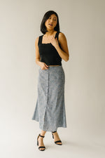 The Grainger Floral Button Down Skirt in Blue