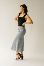 The Grainger Floral Button Down Skirt in Blue