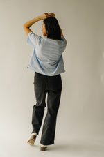The Browne Front Tie Top in Baby Blue