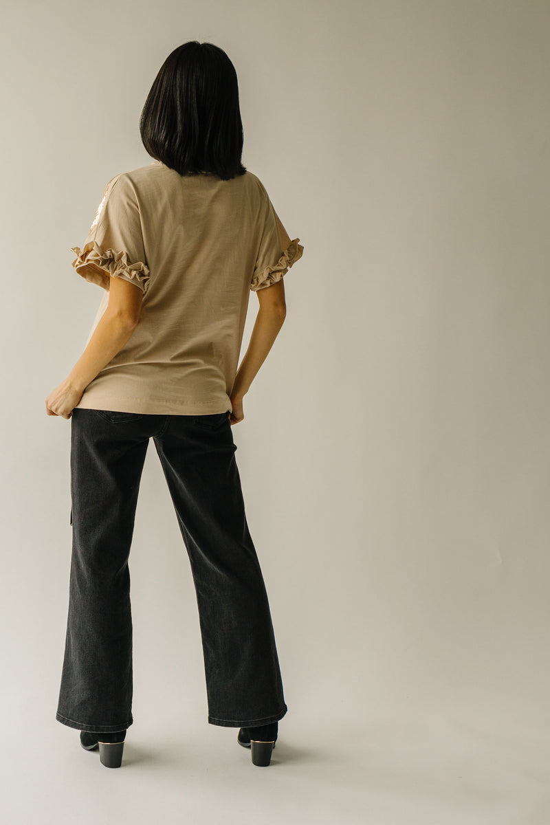 The Bennington Sequin Detail Blouse in Taupe