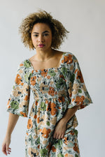 The Ash Floral Midi Dress in Green Oasis