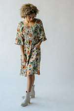 The Ash Floral Midi Dress in Green Oasis