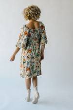 The Ash Floral Midi Dress in Green Oasis