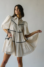 The Brielle Tiered Detail Dress in Natural