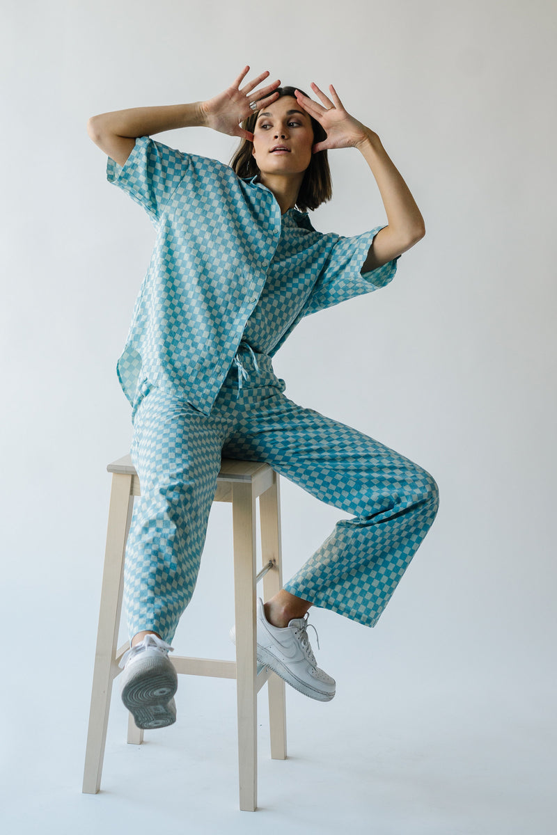 The Russell Checkered Pants in Denim
