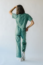 The Osborne Button-Up Jumpsuit in Sage