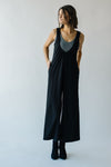 The Gaines Ribbed Wide Leg Jumpsuit in Black