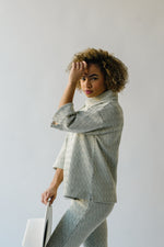 The Florence Collared Top in Patterned Grey