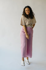 The Cielle Wide Leg Gauze Pant in Dusty Pink