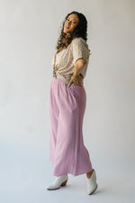 The Cielle Wide Leg Gauze Pant in Dusty Pink