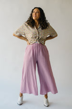 The Cielle Wide Leg Gauze Pant in Dusty Pink
